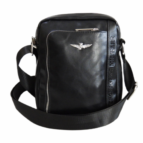 Torba męska na ramię listonoszka Aeronautica Militare Sling Bag Czarna - AM-1182