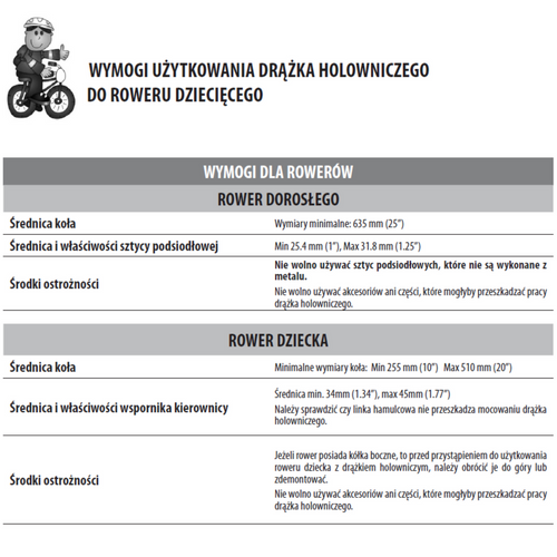 Drążek holowniczy do roweru dziecka Peruzzo Trail Angel -  PZ-300/R