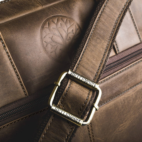 Skórzana torba męska na laptopa BETLEWSKI Hunter Brązowa - TBG-HT-201