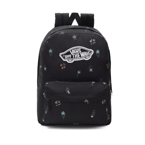 VANS Realm Black Flowers Backpack - VN0A3UI6BR81 + Pencil Pouch