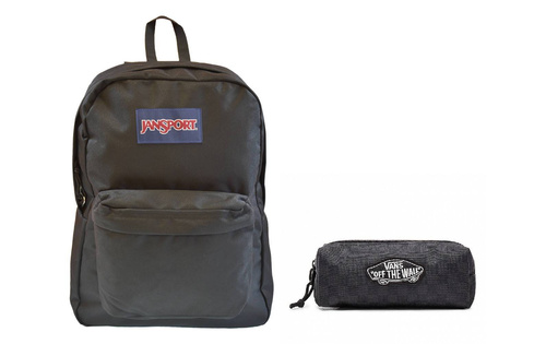 JanSport SUPERBREAK ONE Black - EKOA5BAGN551 + Vans Pencil Case