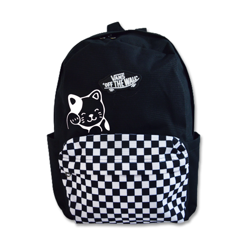 Vans New Skool Backpack Checkerboard VN000628Y281 + Custom Cat