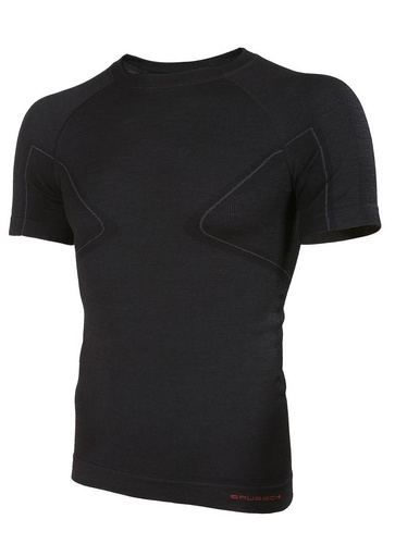 Brubeck Active Wool Black T-Shirt - SS11710