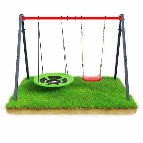 Garden swing stork's nest for children double frame K-SPORT - KSOZ015/4