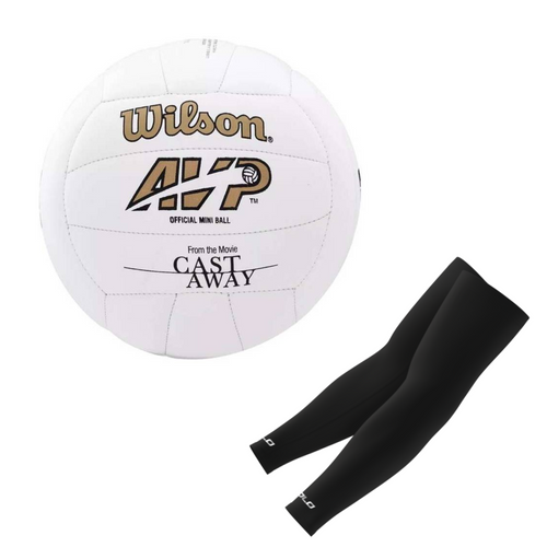 Zestaw mini piłka Wilson do siatkówki Mr Cast Away Wilson WTH4115XDEF + rękawki siatkarskie Colo Volley L/XL