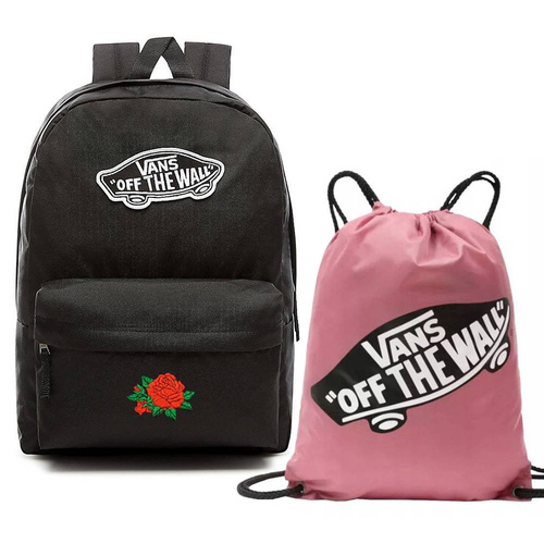 Plecak szkolny VANS Realm Backpack deskorolka RÓŻA Rose + worek