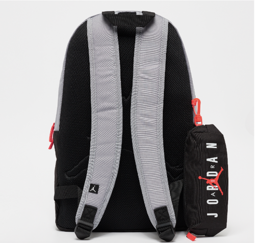 Plecak szkolny sportowy z piórnikiem czerwony biały Air Jordan School Backpack - 9B0503-RW3