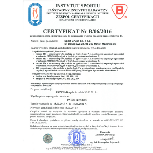 Zestaw do koszykówki Sure Shot Euro Court 661
