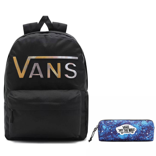 Plecak szkolny Vans Realm Flying V Black Tie Dye + Piórnik OTW Pouch