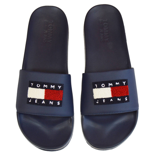 Klapki męskie Tommy Jeans Towelling Flag Pool Slide - EM0EM00870-C87