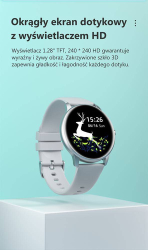 Zegarek Smartwatch G. Rossi Puls Kroki SMS FB Kalorie Czarny