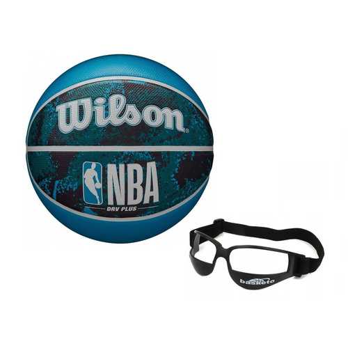 Set of Wilson NBA DRV PLUS VIBE Outdoor Basketball + Dribble Specs No Look Basketball Eye Glass Goggles