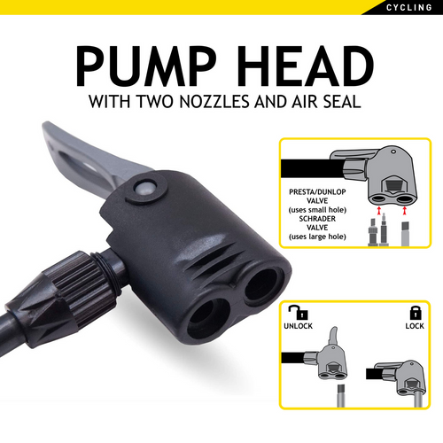 Bike floor pump with analogue pressure gauge Dunlop - 170497