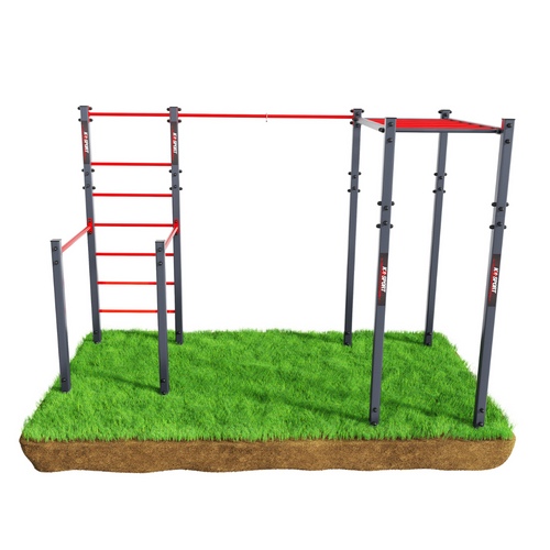 Outdoor stationary garden bar ladder with handrails K-SPORT - KSOZ006