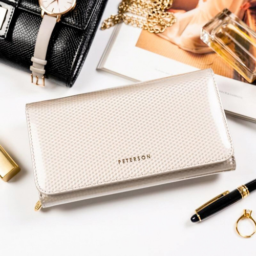 Leather wallet Peterson Beige - PTN-5047-NDM-6954