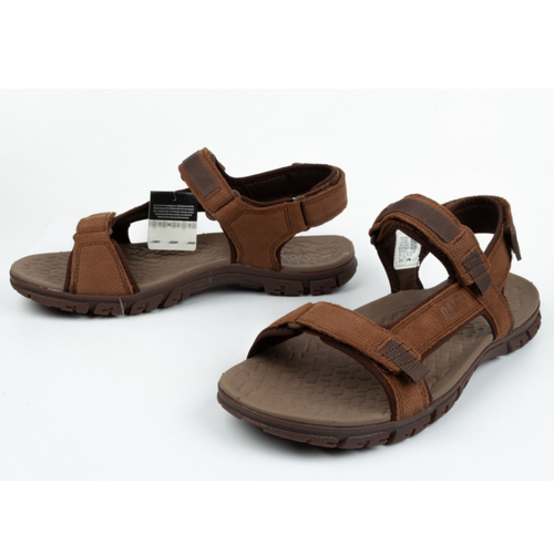 Men's CAT Caterpillar Atchison Brown Leather Sandals P721281.