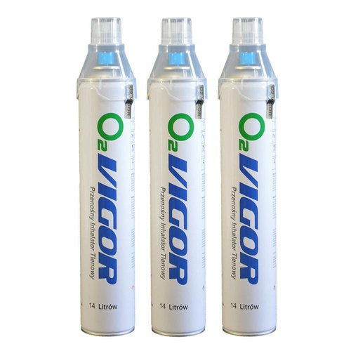 Tlen inhalacyjny w puszce O2 VIGOR 99% 14 l - 3 szt. z maska do aplikacji