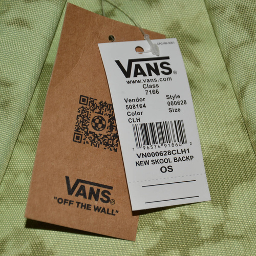 Vans New Skool Junior Backpack Shadow Lime - VN000628CLH1