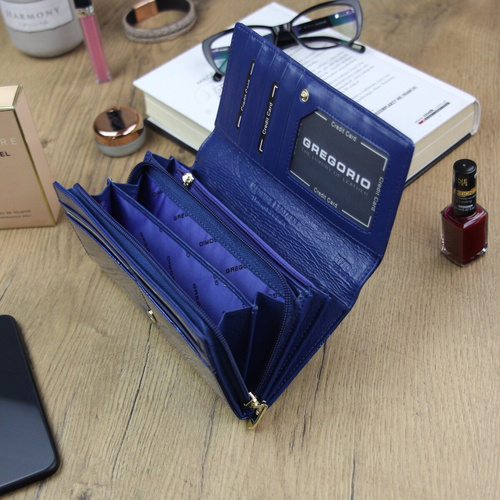 Damski Portfel skórzany Gregorio elegancki motyl lakierowany - BT-106