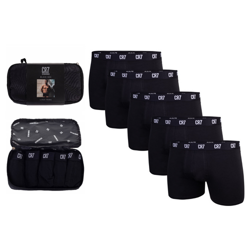 Men's Boxer Shorts CR7 Trunk 5 Pack Giftbox Black Sports Briefs Toiletry bag - 8123-49-2902