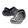 Klapki sandały Crocs Classic Glitter Lined Clog Srebrne - 205842-067