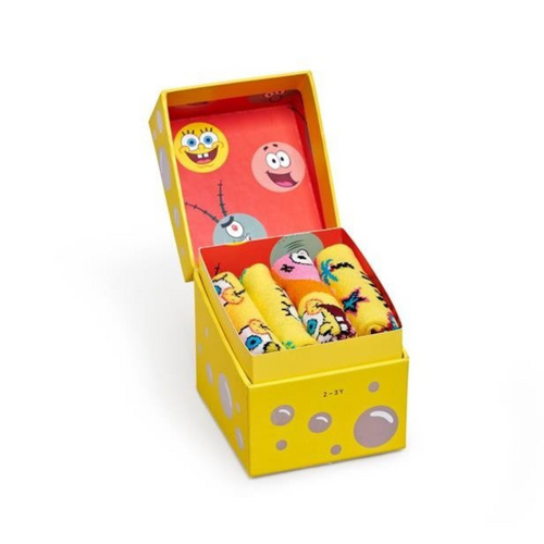 Skarpetki dziecięce Happy Socks x SpongeBob Giftbox 4-pack - XKBOB09-0100