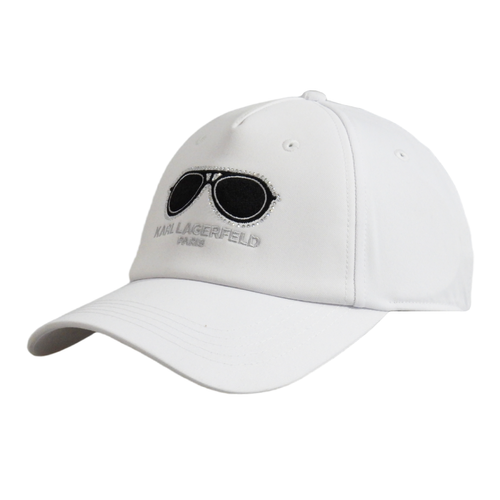 Czapka z daszkiem Karl Lagerfeld Paris Okulary Strapback Biała - L5WH7946-wht