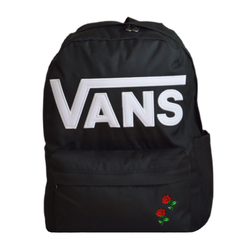 Plecak szkolny miejski Vans Old Skool Drop V Backpack Black VN000H4ZBLK1 + Custom Roses