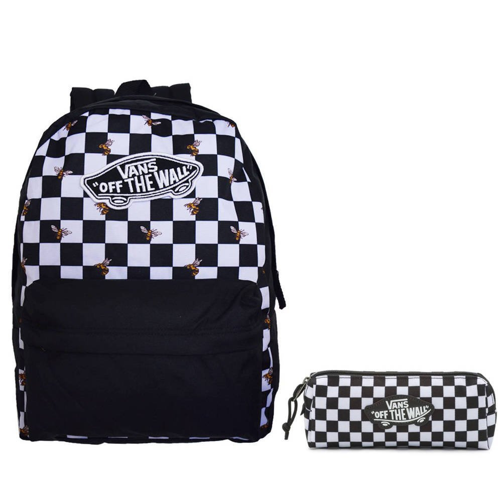 Plecak szkolny młodzieżowy VANS Realm Bee Checkerboard piórnik