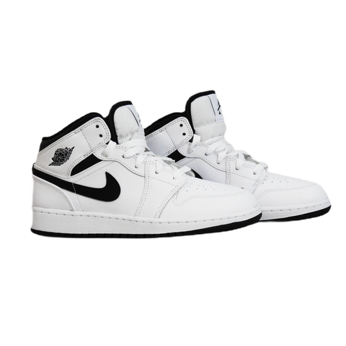 Buty sportowe młodzieżowe białe Air Jordan 1 Mid - DQ8423-132