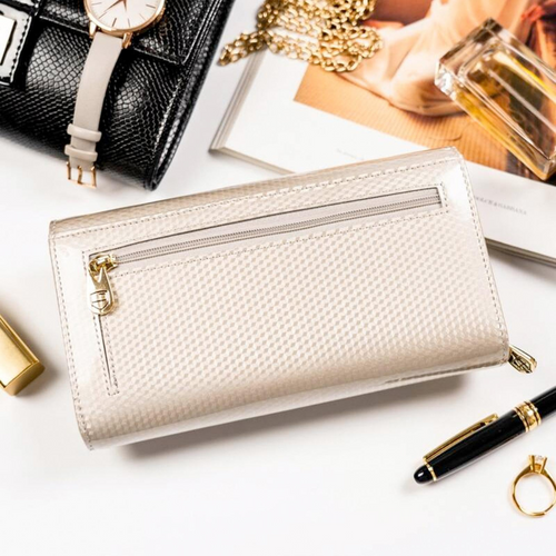 Leather wallet Peterson Beige - PTN-5047-NDM-6954