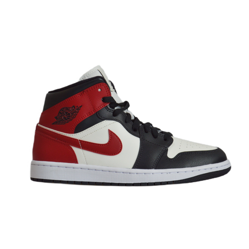 Męskie buty sportowe sneakersy Air Jordan 1 Mid Black Gym Red - BQ6472-160