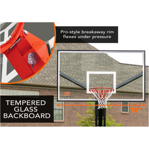 Goalrilla FT72 Basketball Set – 72" In-Ground, Professional Glass Board