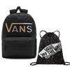 Plecak szkolny Vans Realm Flying V Black Tie Dye + Worek Benched Bag