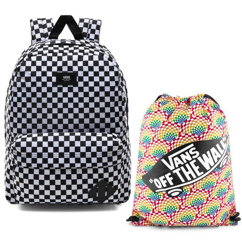 Plecak szkolny Vans Old Skool III kratka czarno biały + Worek na WF