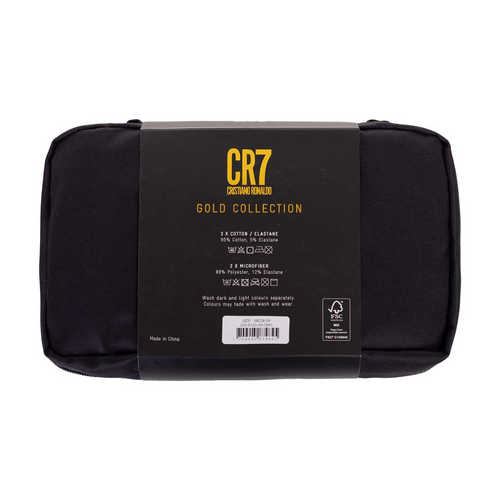 Men's Boxer Shorts CR7 Trunk 5 Pack Giftbox Black Sports Briefs Toiletry bag - 300-8123-49-2900