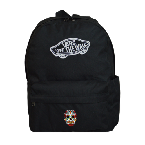 Vans Old Skool Classic Backpack Black VN000H4YBLK1 + Custom Mexican Skull White Birds