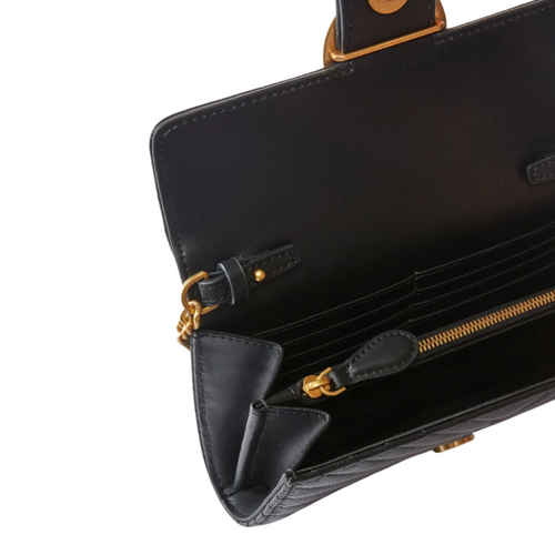 Portfel damski torebka Pinko Love Bag One Wallet Chevron Czarny - 100062A0GK-Z99Q