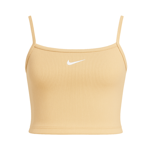 Koszulka damska Nike Sportswear Essential Rib Crop Top Sanddrift/White - DM6737-126