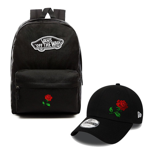 Zestaw Plecak VANS Realm Backpack + Czapka New Era 9FORTY Basic Cap - Custom Red Rose