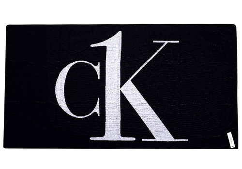 Ręcznik plażowy Calvin Klein One Logo czarny - KU0KU00079-BEH