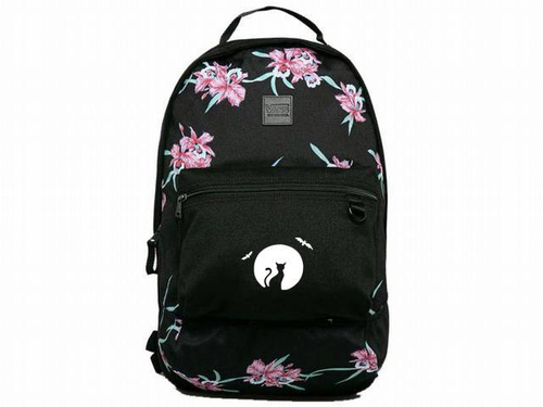 Plecak szkolny młodzieżowy Vans Turbon Backpack kwiaty Custom cat kot