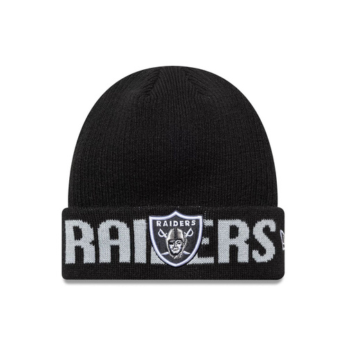 Czapka zimowa New Era NFL Las Vegas Raiders Wordmark Black Cuff Knit Beanie Czarna - 60691248