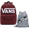 Plecak Vans Old Skool Backpack Bordowy + Worek WF Saszetka Benched Bag