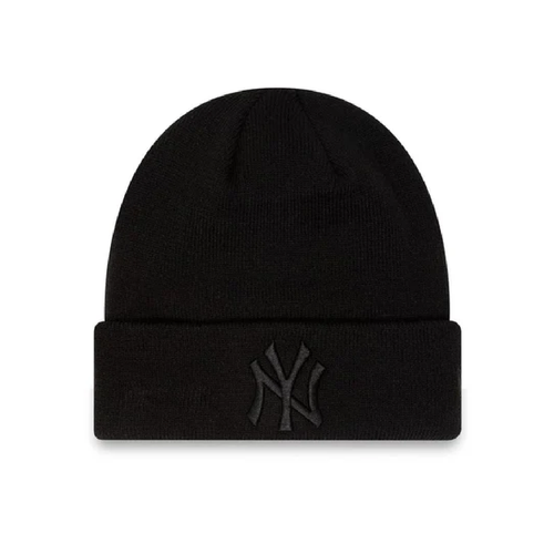 New Era MLB NY New York Yankees Essential All Black Cuff Beanie Hat - 12122729