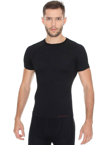 Koszulka termoaktywna Brubeck Active Wool Czarna - SS11710
