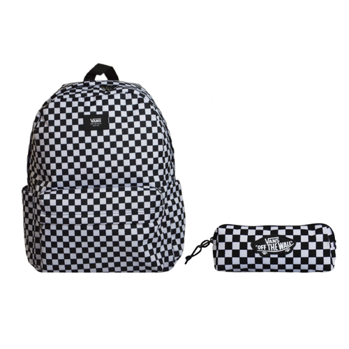 Vans Old Skool Check Backpack White-Black VN000H4XY281 + Vans OTW Pencil Pouch