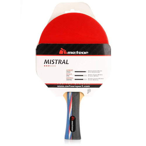 Zestaw 2 rakietki do tenisa stołowego Meteor Mistral 15017 + piłeczki Meteor Shield 6 szt. 55803