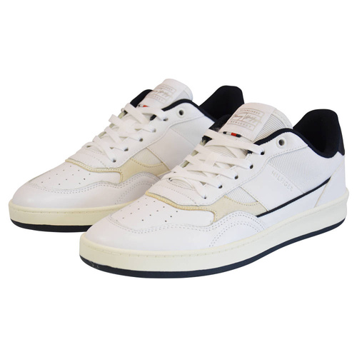 Men's sports shoes Tommy Hilfiger Retro Court Mix Cupsole White Sneakers - FM0FM04006 YBR
