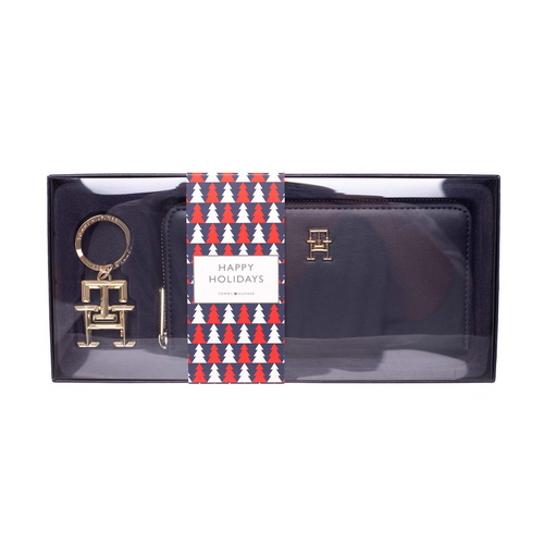 Portfel damski Tommy Hilfiger Iconic GP Wallet Keyfob z brelokiem na prezent - AW0AW14004-DW6